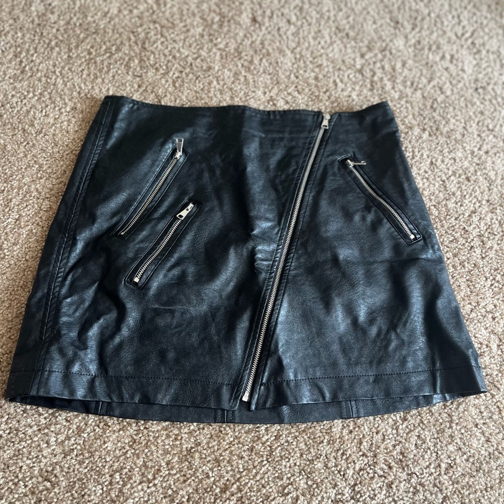 Leather High Waisted Mini Skirt